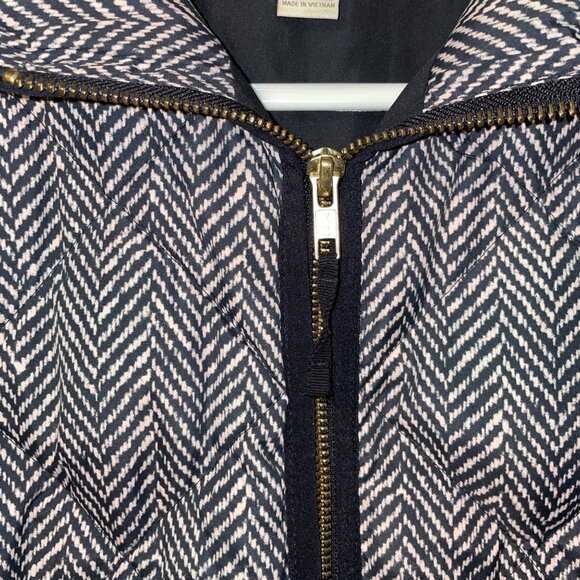 J. Crew Womens Herringbone Quilted Vest With Pockets & Gold Zipper Size Small - Picture 6 of 8
